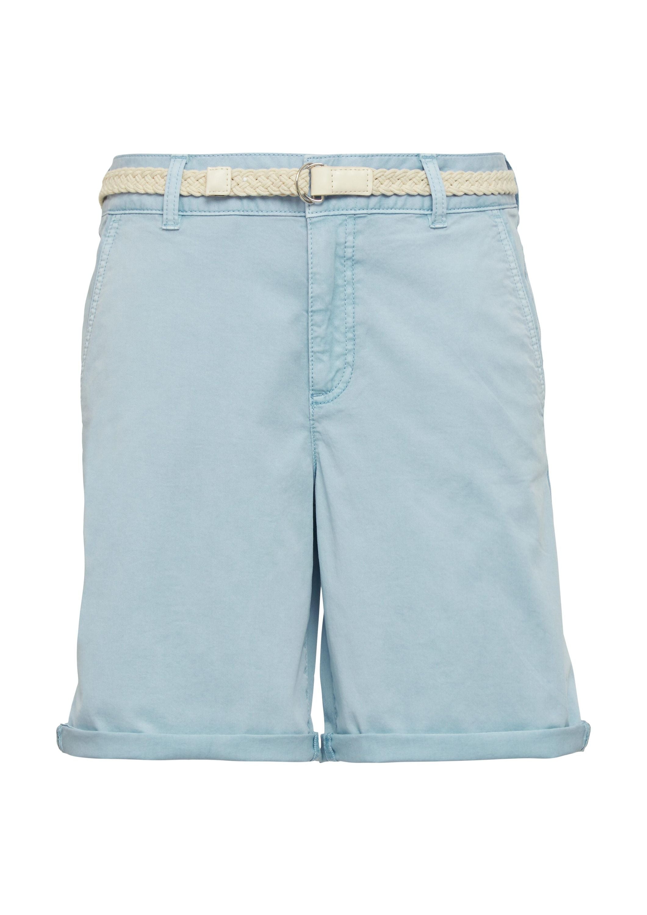 Bermuda-Shorts mit geflochtenem Gürtel - 5083-BLUE - Blau