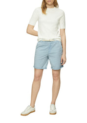 Bermuda-Shorts mit geflochtenem Gürtel - 5083-BLUE - Blau
