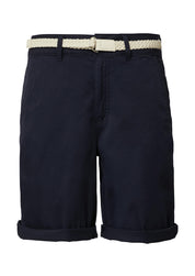 Bermuda-Shorts mit geflochtenem Gürtel - 5959-BLUE - Blau