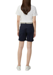 Bermuda-Shorts mit geflochtenem Gürtel - 5959-BLUE - Blau