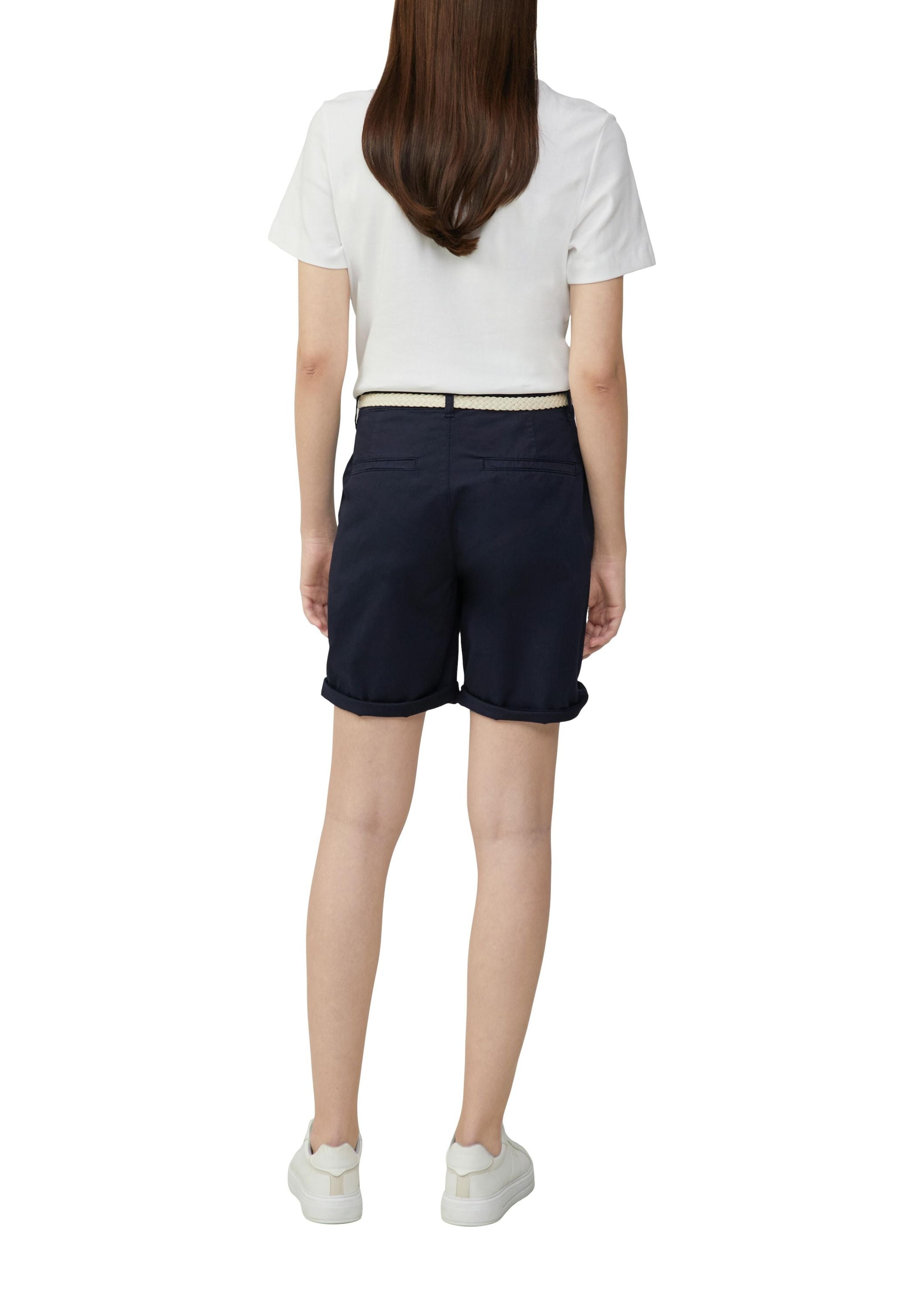Bermuda-Shorts mit geflochtenem Gürtel - 5959-BLUE - Blau