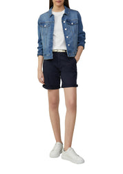 Bermuda-Shorts mit geflochtenem Gürtel - 5959-BLUE - Blau