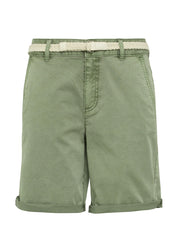 Bermuda-Shorts mit geflochtenem Gürtel - 7369-GREEN - Grün