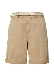 Bermuda-Shorts mit geflochtenem Gürtel - 8404-BROWN - Beige