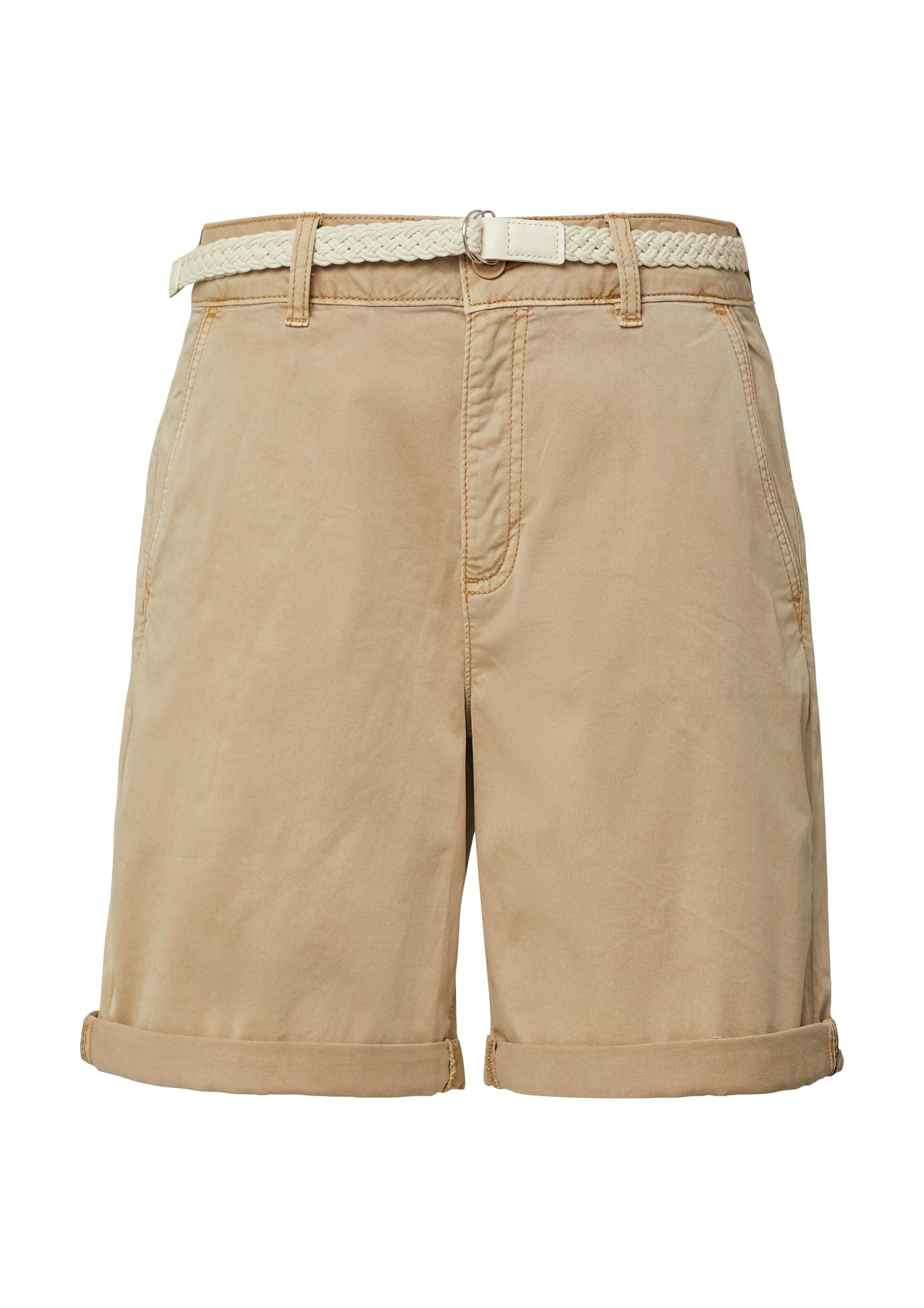 Bermuda-Shorts mit geflochtenem Gürtel - 8404-BROWN - Beige