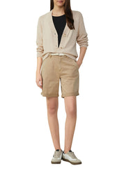 Bermuda-Shorts mit geflochtenem Gürtel - 8404-BROWN - Beige