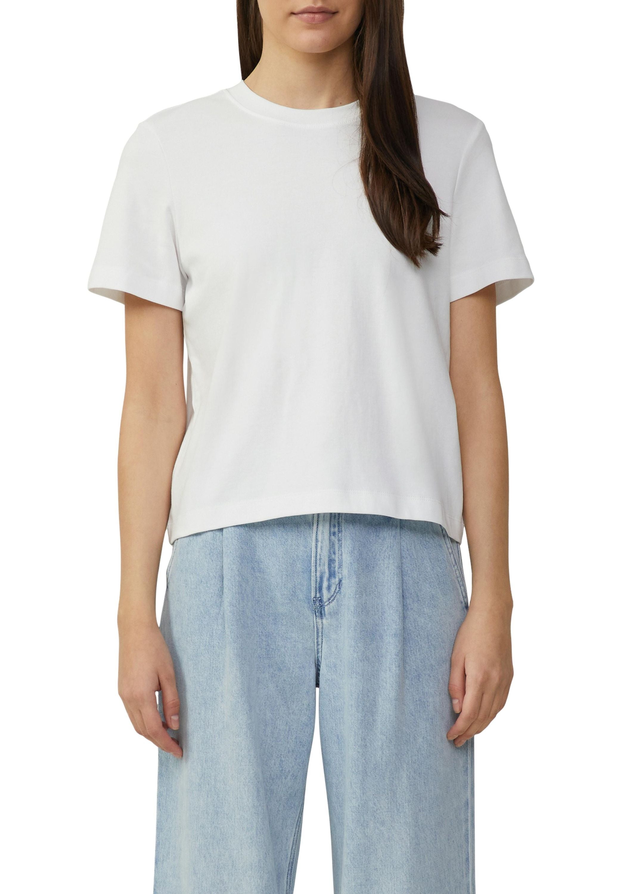 T-Shirt aus Baumwolle - 0100-WHITE - Weiß