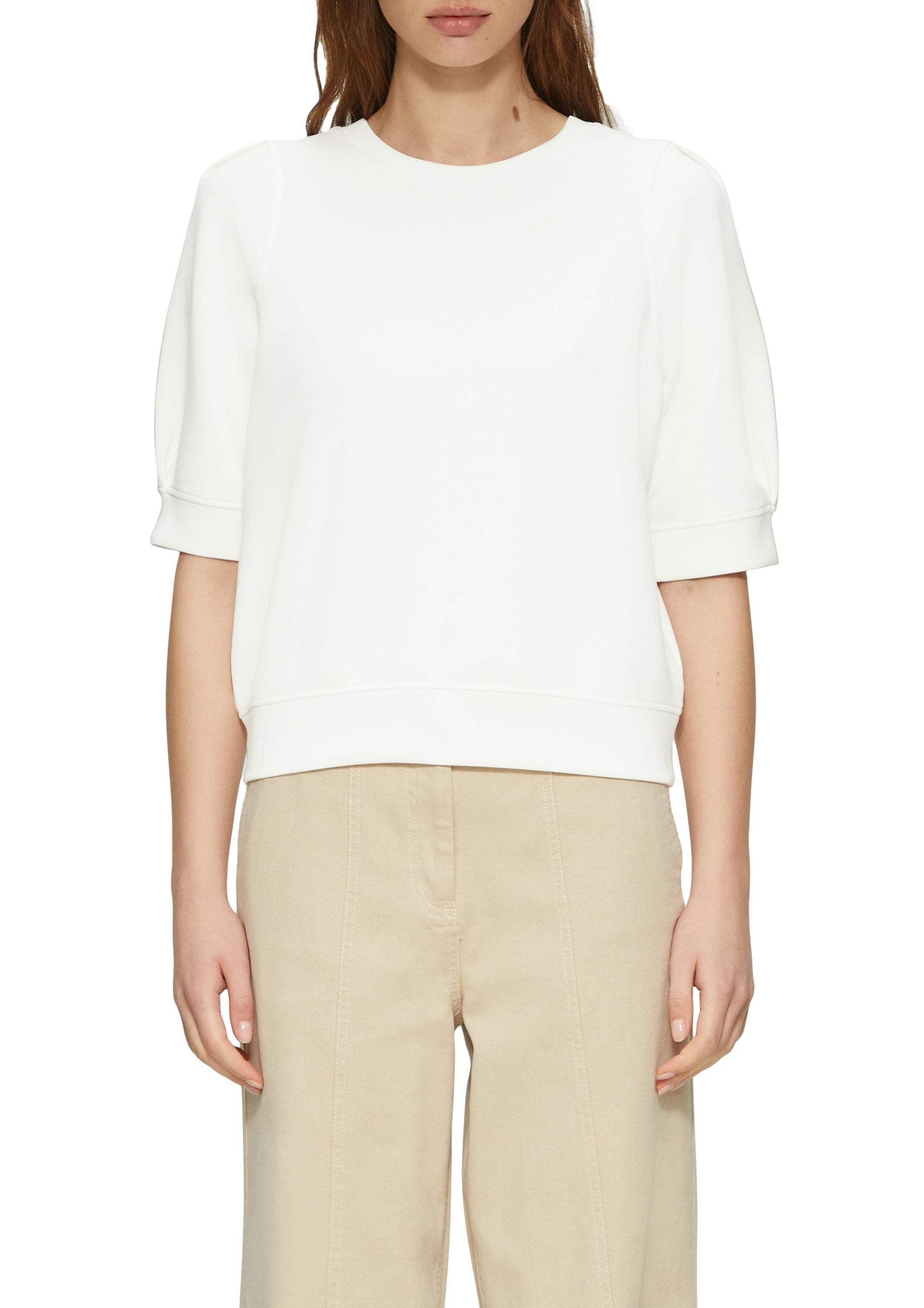 Sweatshirt aus Modalmix - 0210-WHITE - Weiß