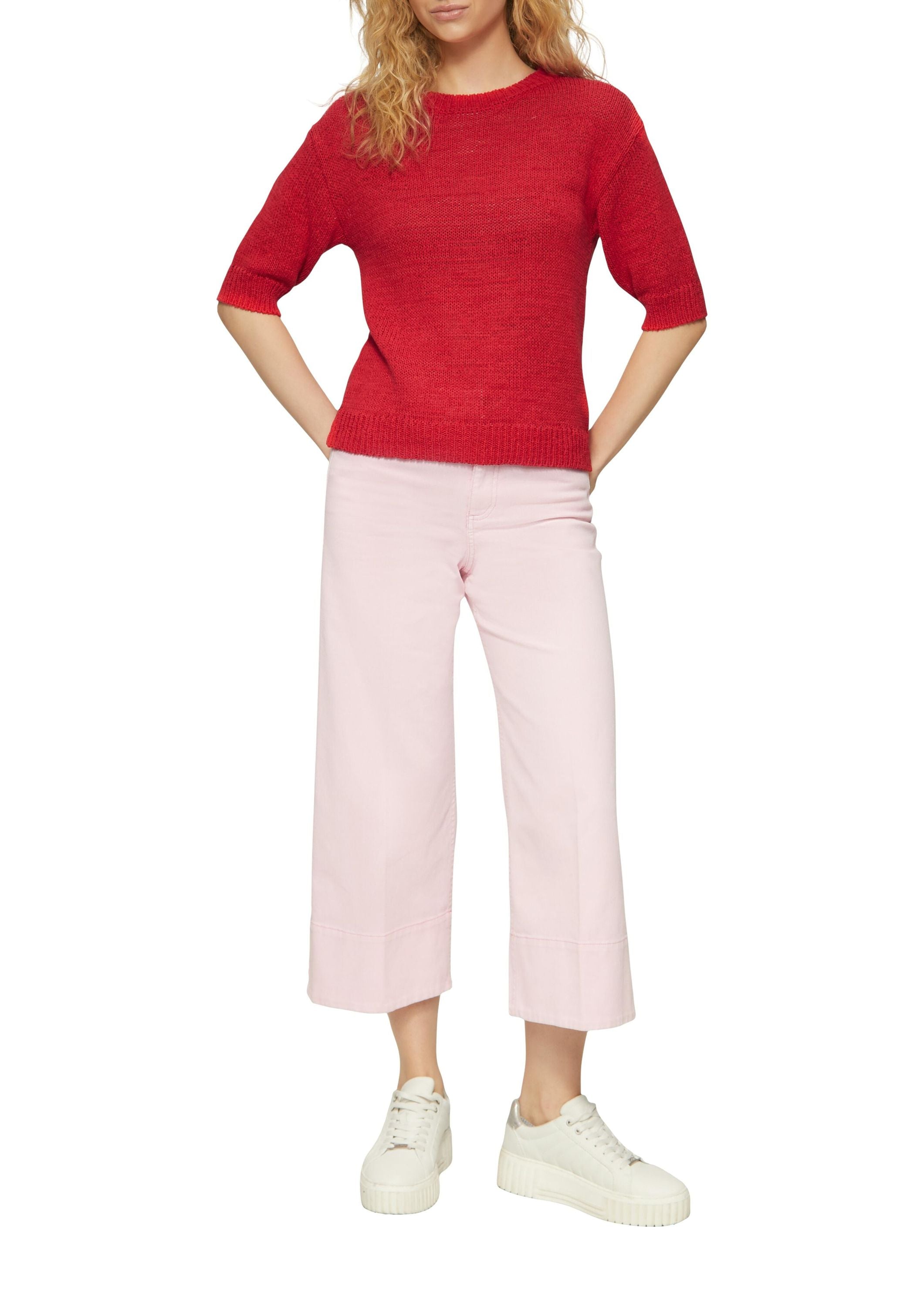 Strickpullover aus Baumwollmix - 30X1-RED - Rot