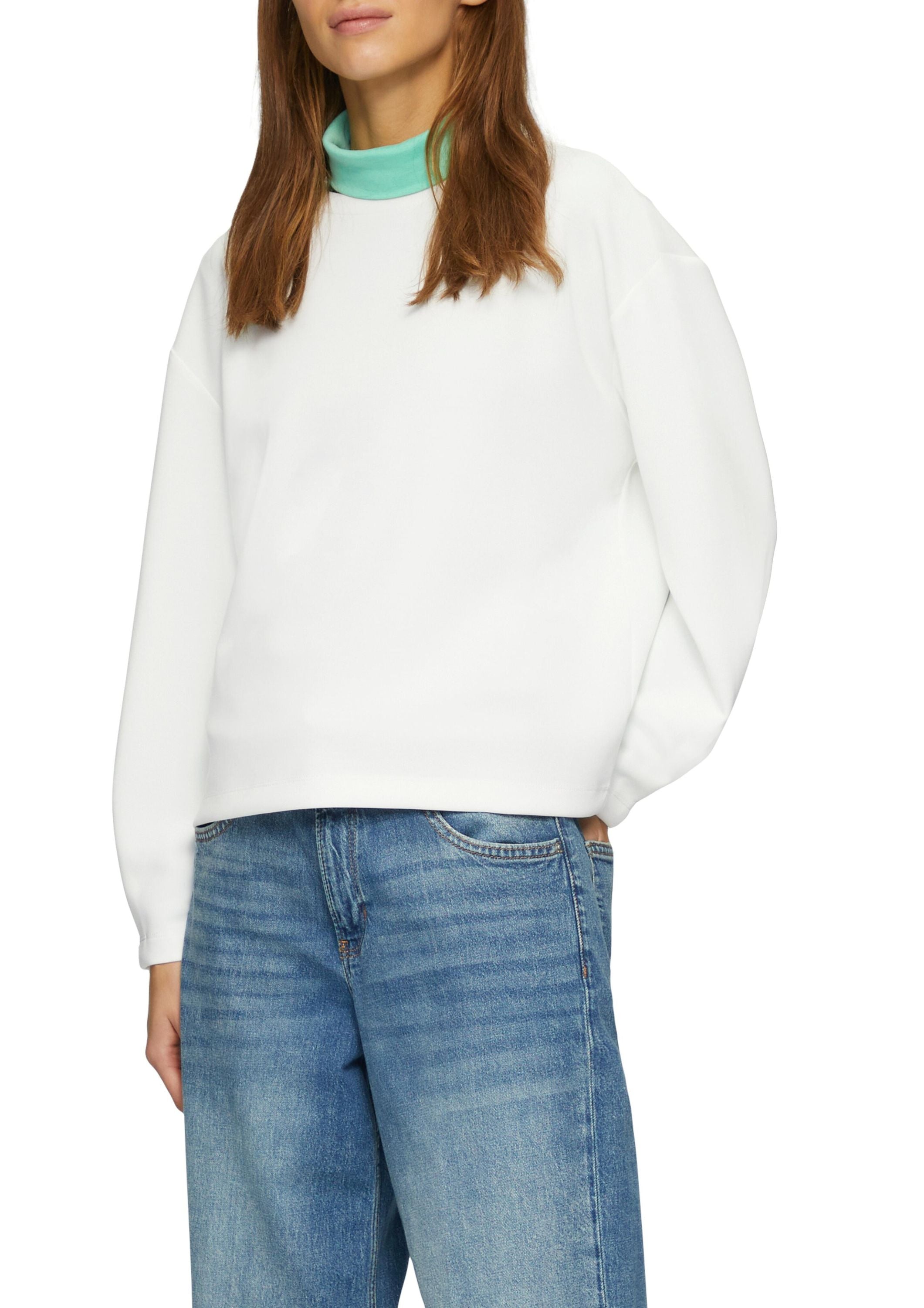 Sweatshirt aus Modalmix - 0210-WHITE - Weiß