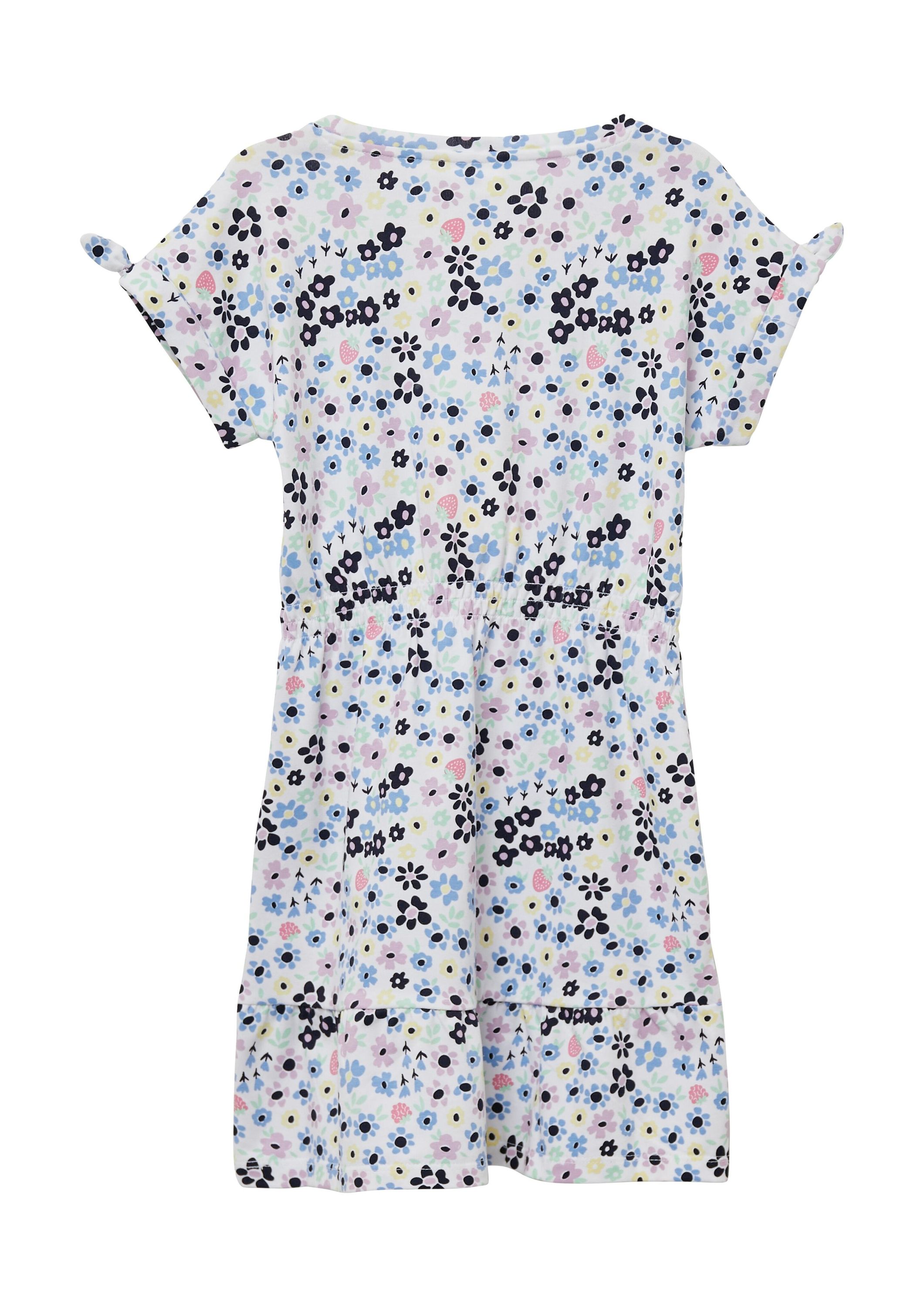 Sommerkleid floral aus Baumwolle - 01A2-WHITE - Weiß