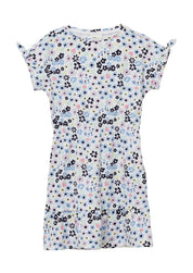 Sommerkleid floral aus Baumwolle - 01A2-WHITE - Weiß