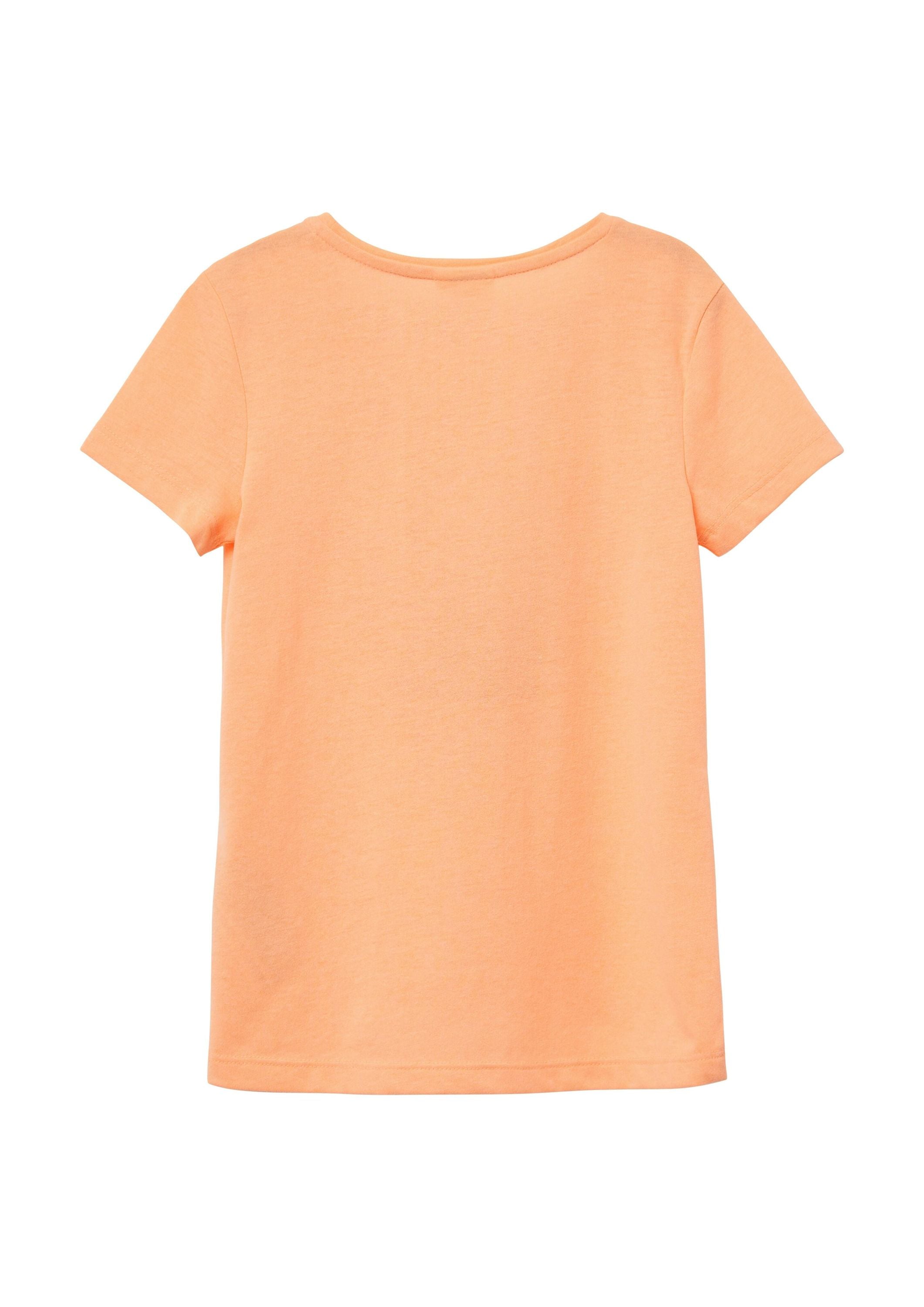 T-Shirt mit Print - 0068-WHITE - Orange