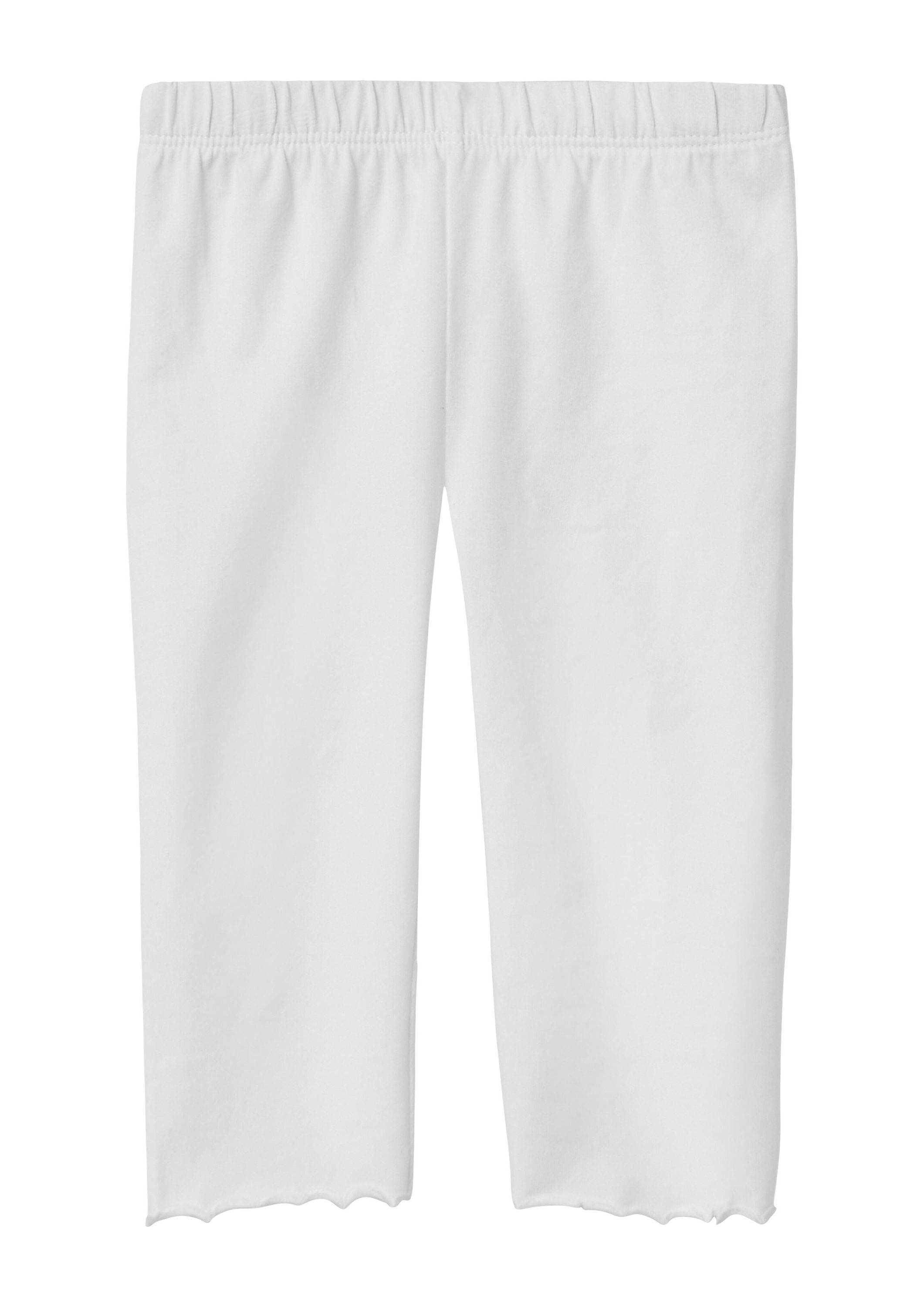 Capri-Leggings aus Baumwollstretch - 0100-WHITE - Weiß