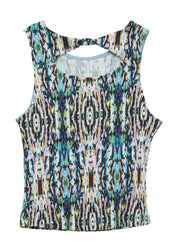 Tanktop gerippt aus Baumwolle - 06A1-WHITE - Blau