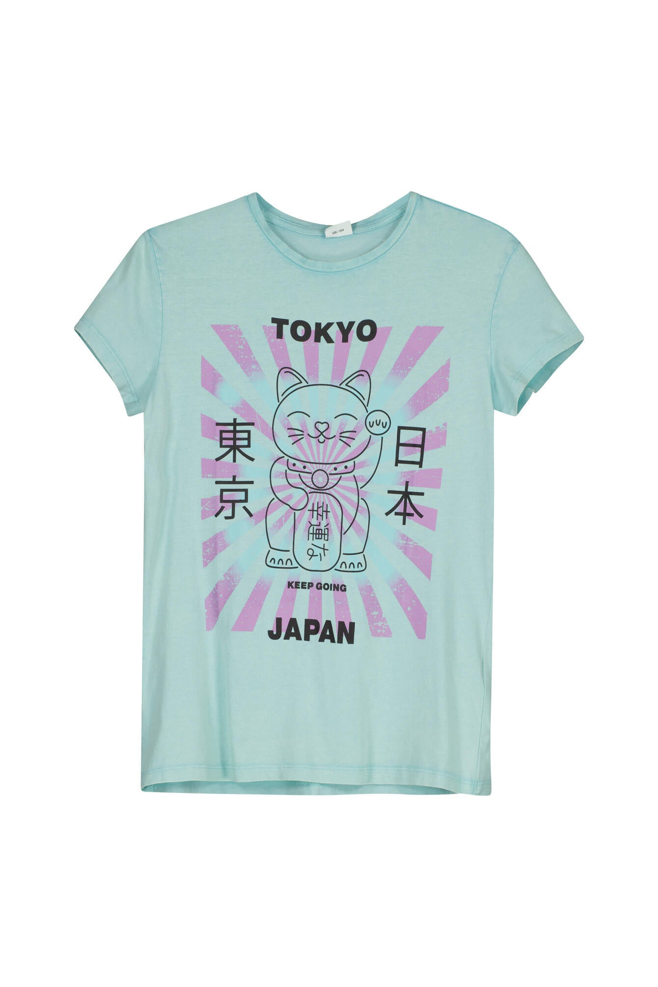 T-Shirt aus Baumwolle - 6115-BLUE GREEN - Türkis