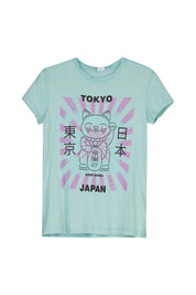 T-Shirt aus Baumwolle - 6115-BLUE GREEN - Türkis