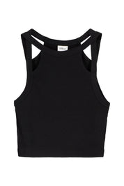 Top cropped aus Baumwolle - 9999-GREY/BLACK - Schwarz