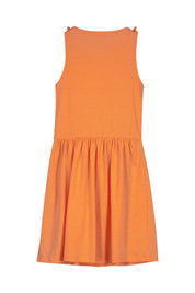 Sommerkleid Midi aus Baumwolle - 0068-WHITE - Orange