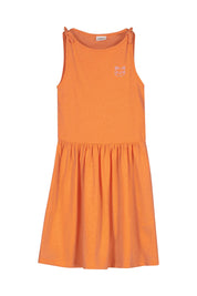 Sommerkleid Midi aus Baumwolle - 0068-WHITE - Orange
