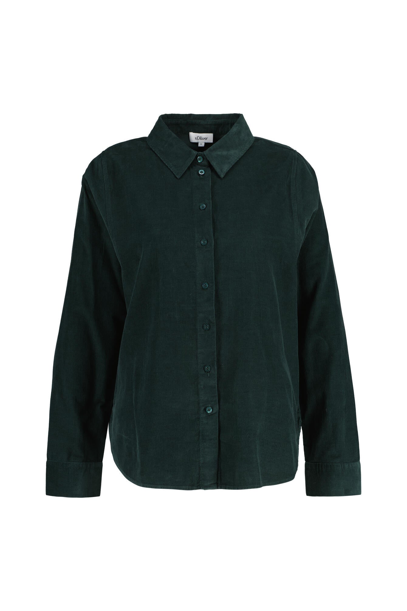 Cord-Bluse aus Baumwolle - 6933-BLUE GREEN - Grün