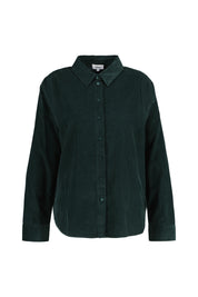 Cord-Bluse aus Baumwolle - 6933-BLUE GREEN - Grün