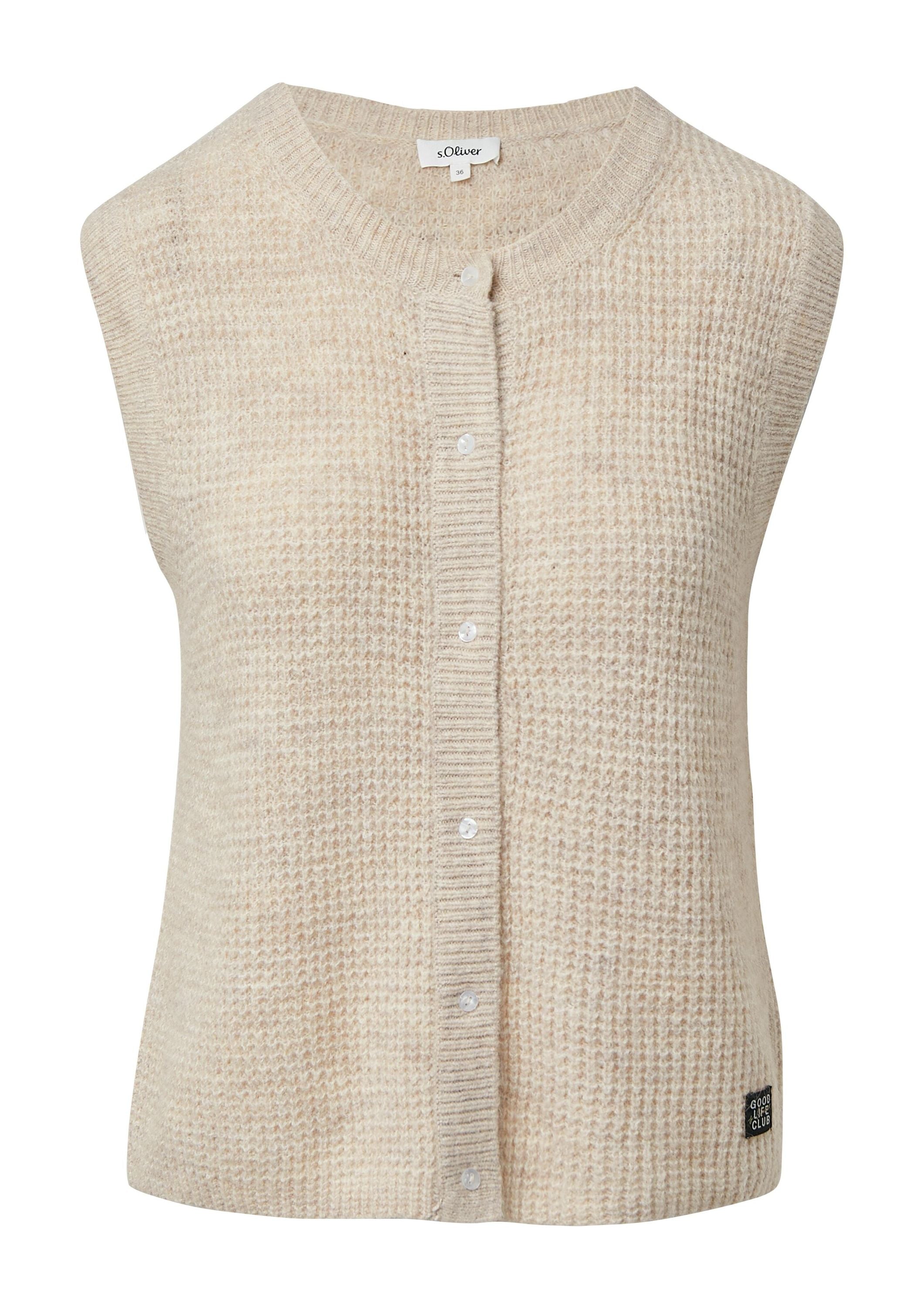 Strickweste mit Rundhalsausschnitt - 81W9-BROWN - Braun