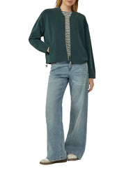Sweatshirtjacke - 6933-BLUE GREEN - Grün