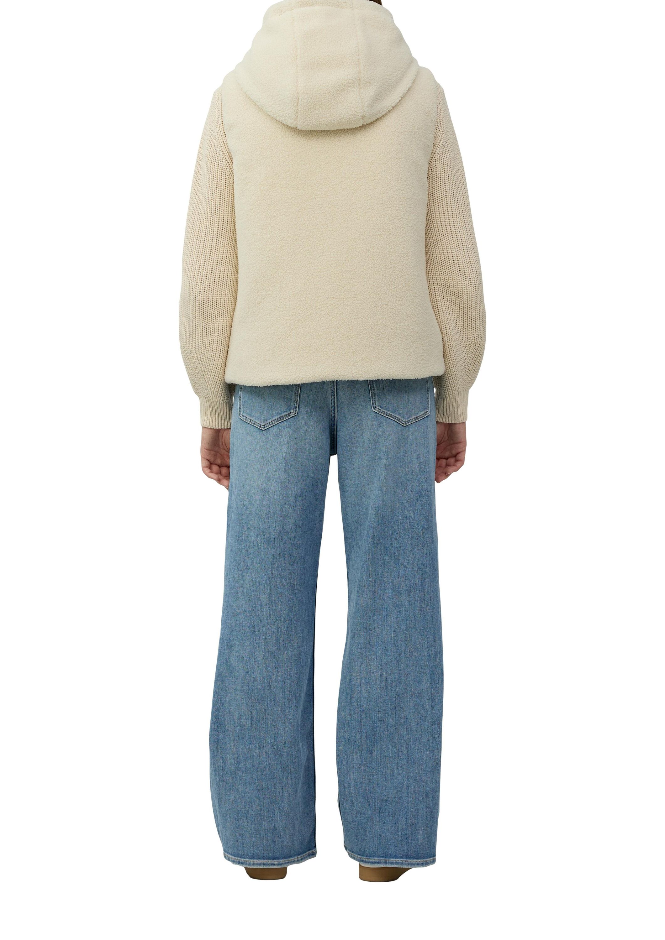 Wendeweste mit Teddyfell - 8001-BROWN - Creme