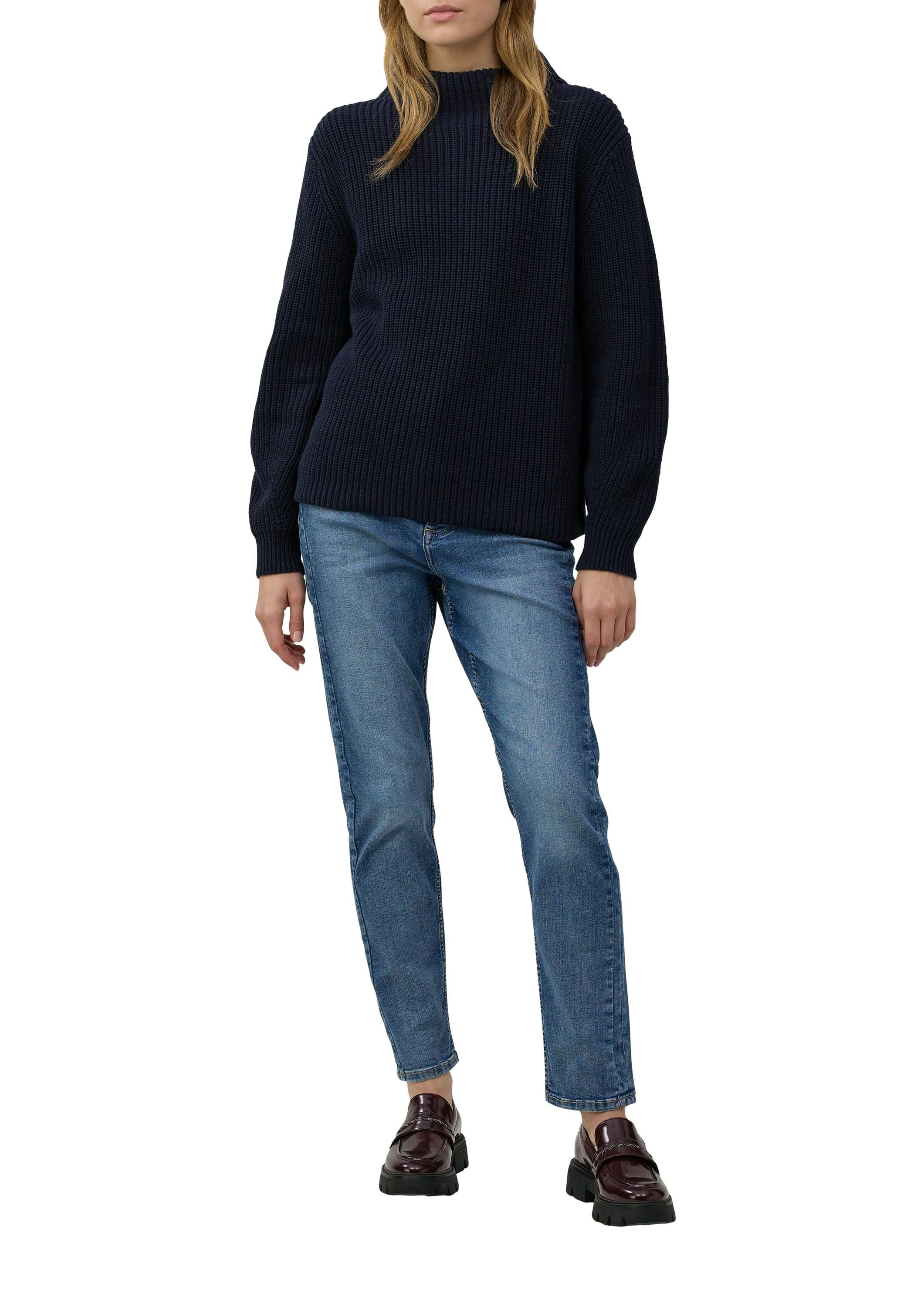 Strickpullover aus Baumwollmix - 5959-BLUE - Blau