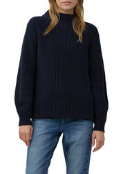 Strickpullover aus Baumwollmix - 5959-BLUE - Blau