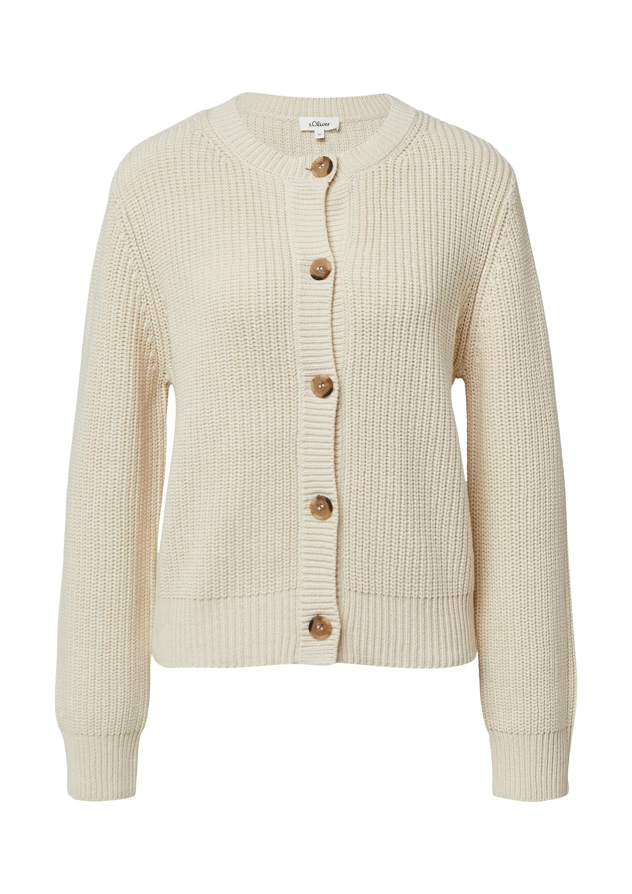 Strickjacke mit Knöpfen - 0805-WHITE - Weiß