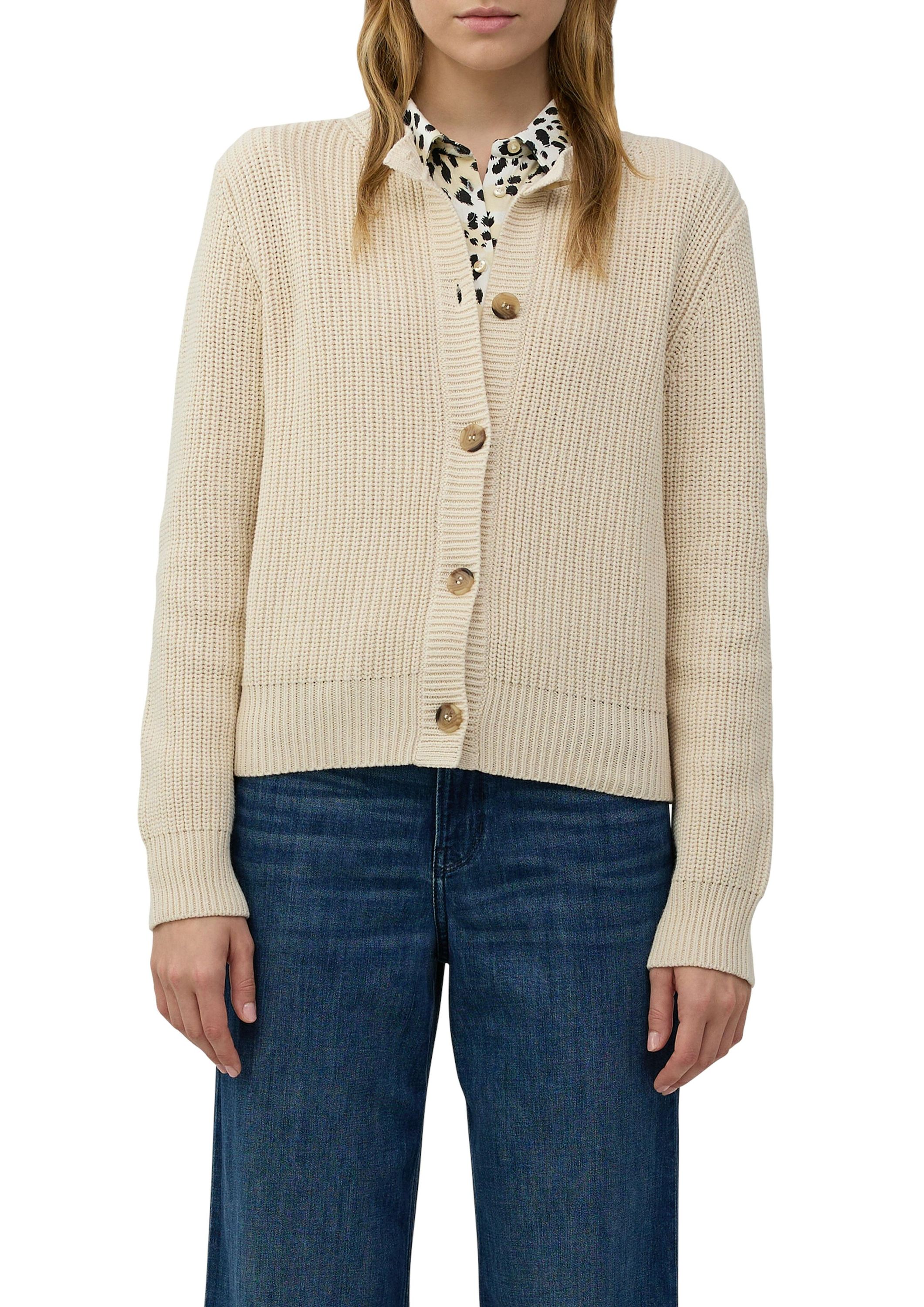 Strickjacke mit Knöpfen - 0805-WHITE - Weiß