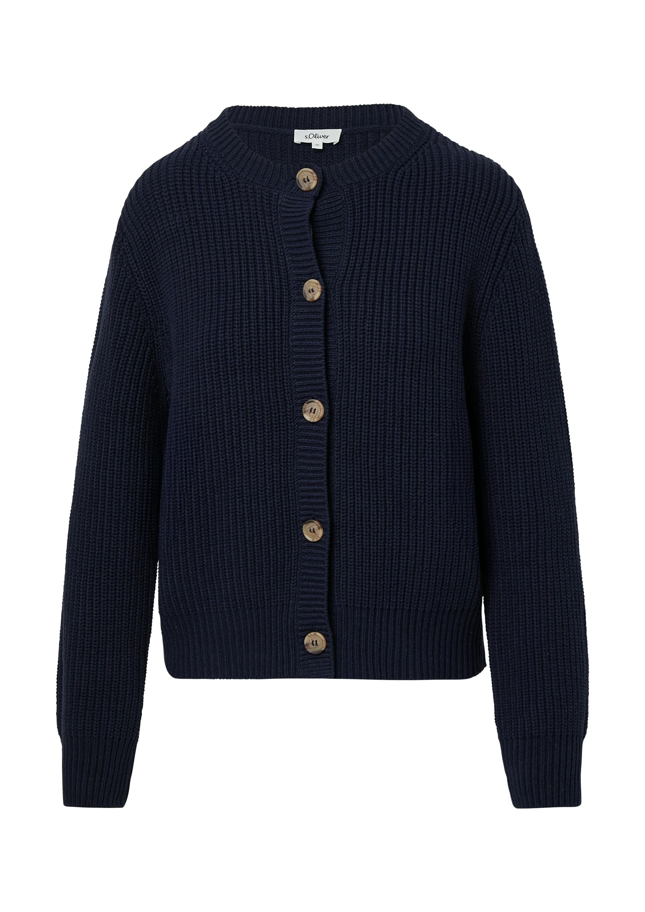 Strickjacke mit Knöpfen - 5959-BLUE - Blau