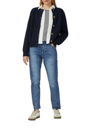 Strickjacke mit Knöpfen - 5959-BLUE - Blau