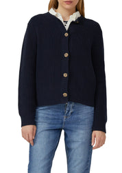 Strickjacke mit Knöpfen - 5959-BLUE - Blau