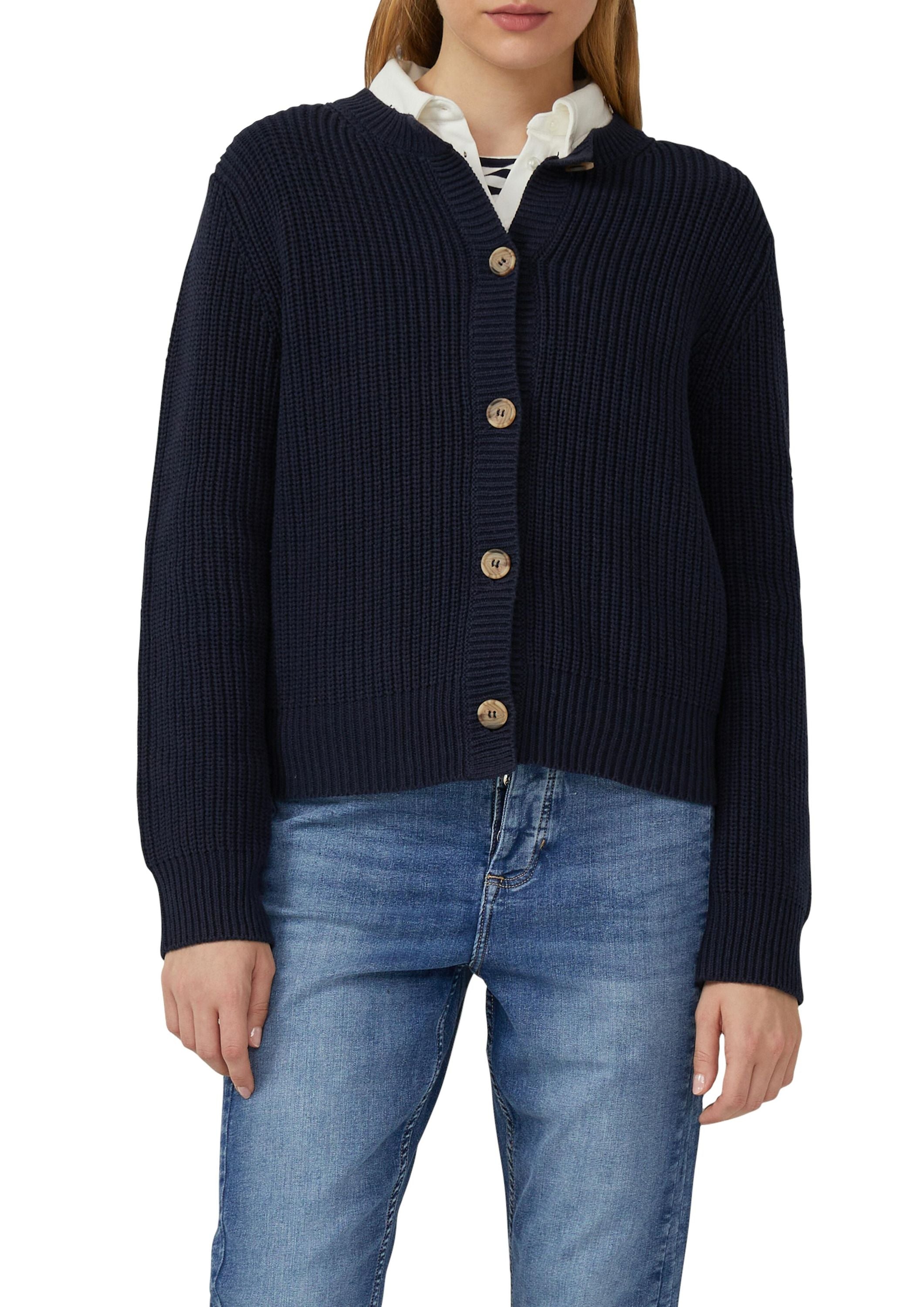 Strickjacke mit Knöpfen - 5959-BLUE - Blau