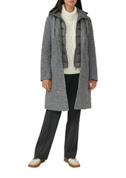 Mantel mit Steppeinsatz - 97W2-GREY/BLACK - Grau