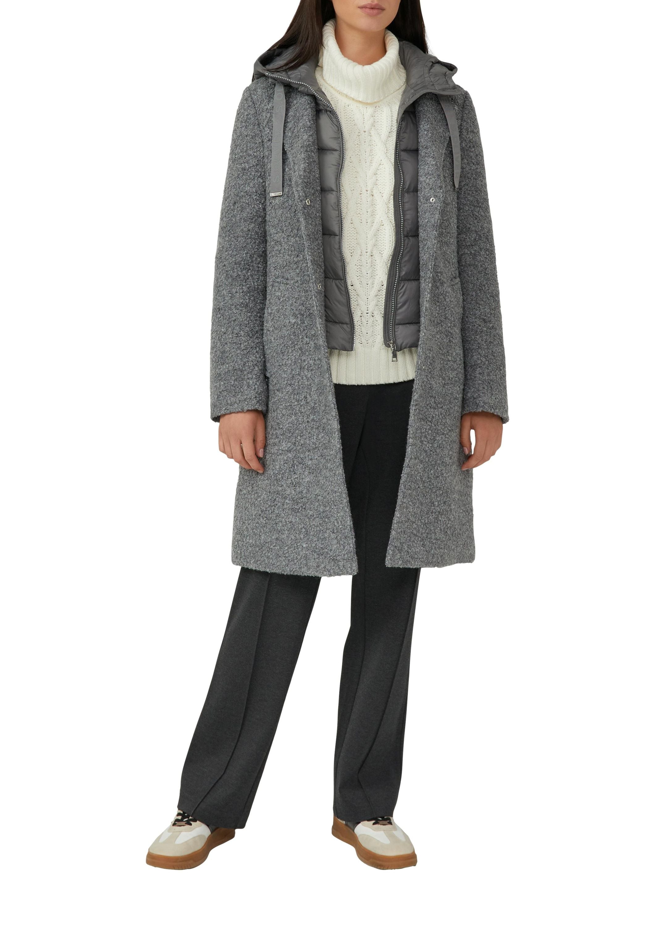 Mantel mit Steppeinsatz - 97W2-GREY/BLACK - Grau