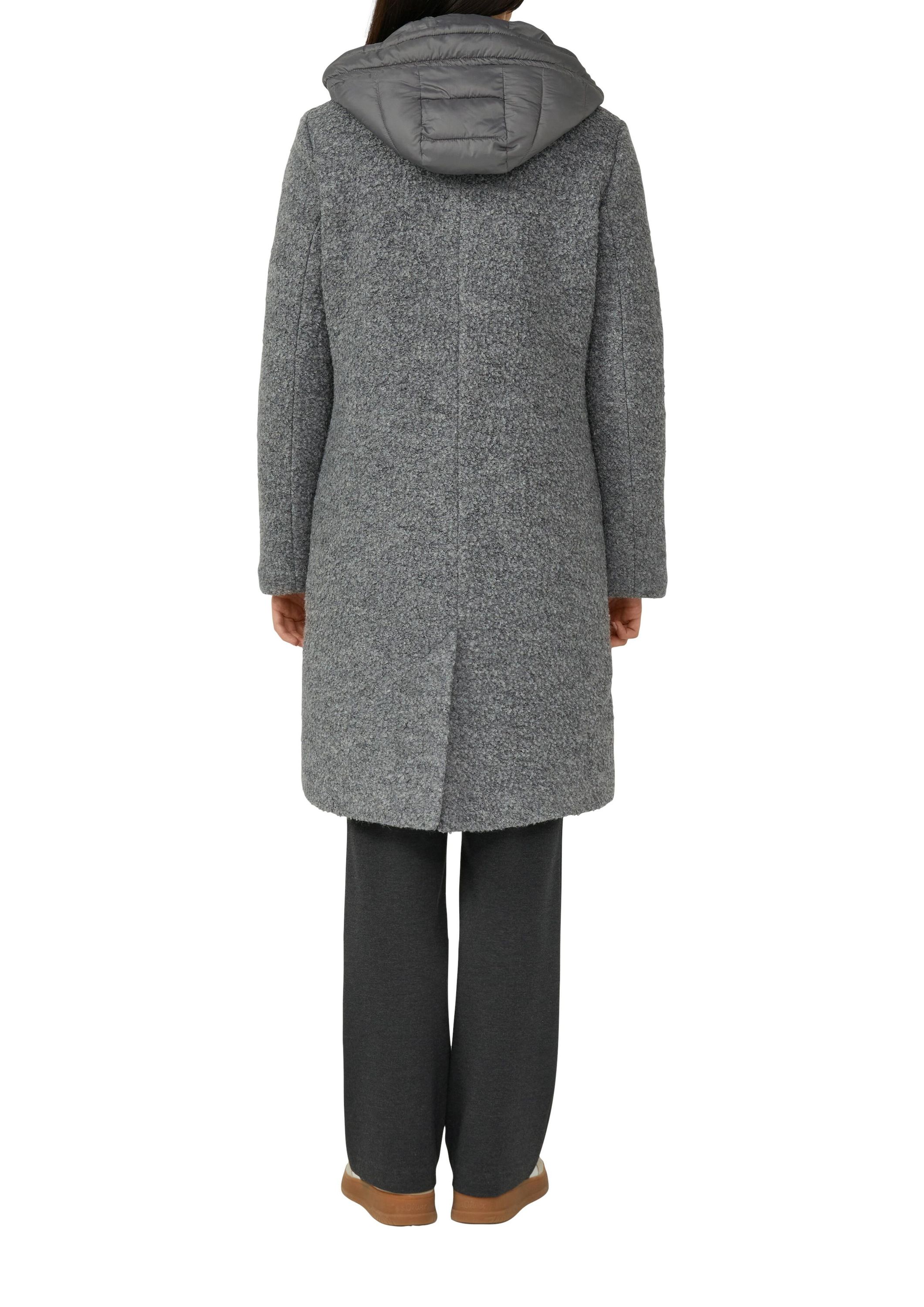 Mantel mit Steppeinsatz - 97W2-GREY/BLACK - Grau