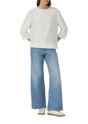 Sweatshirt Relaxed Fit - 0210-WHITE - Weiß