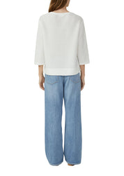 Sweatshirt Relaxed Fit - 0210-WHITE - Weiß