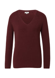 Strickpullover aus Baumwollmix - 3902-RED - Rot