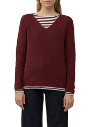 Strickpullover aus Baumwollmix - 3902-RED - Rot