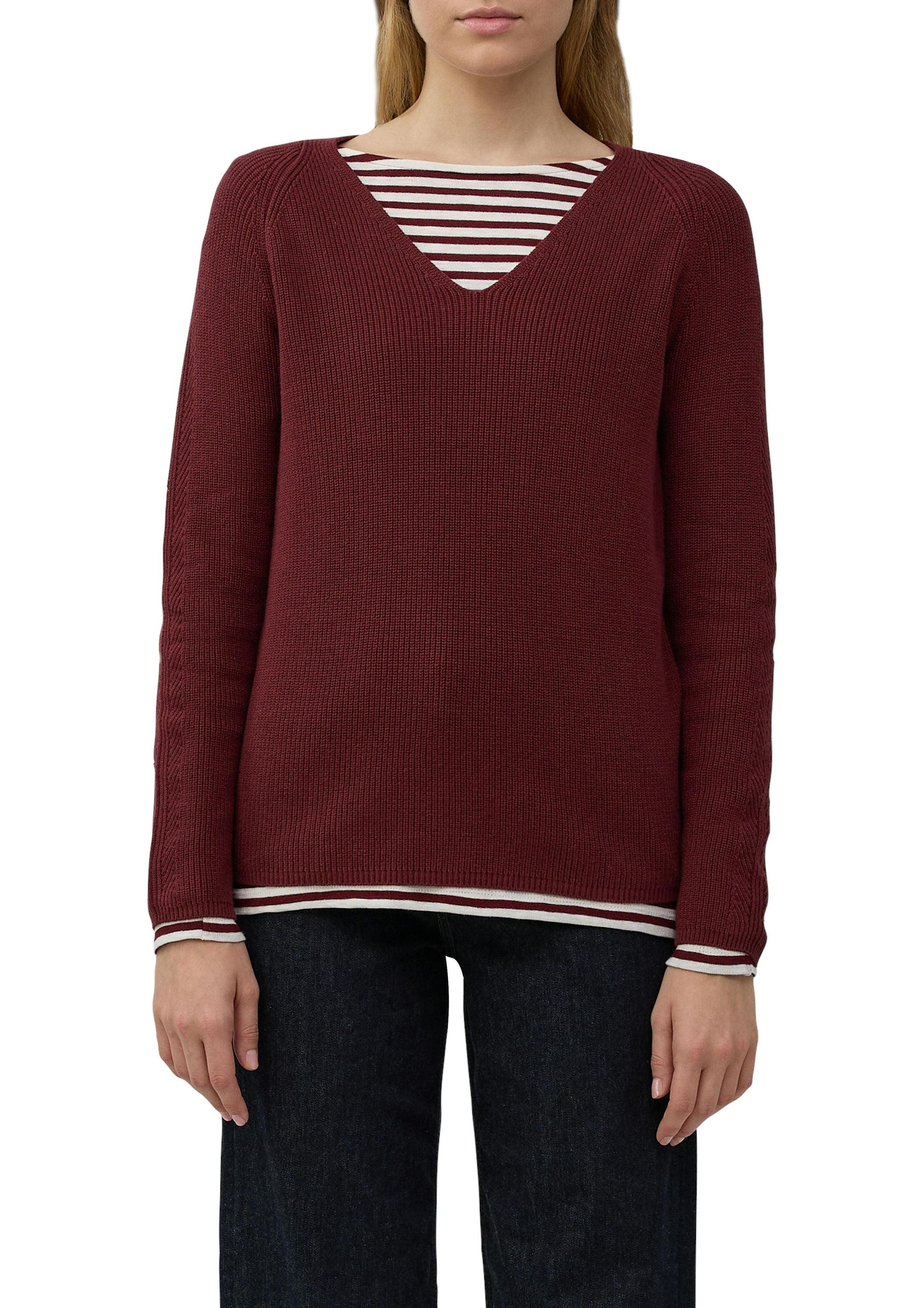 Strickpullover aus Baumwollmix - 3902-RED - Rot