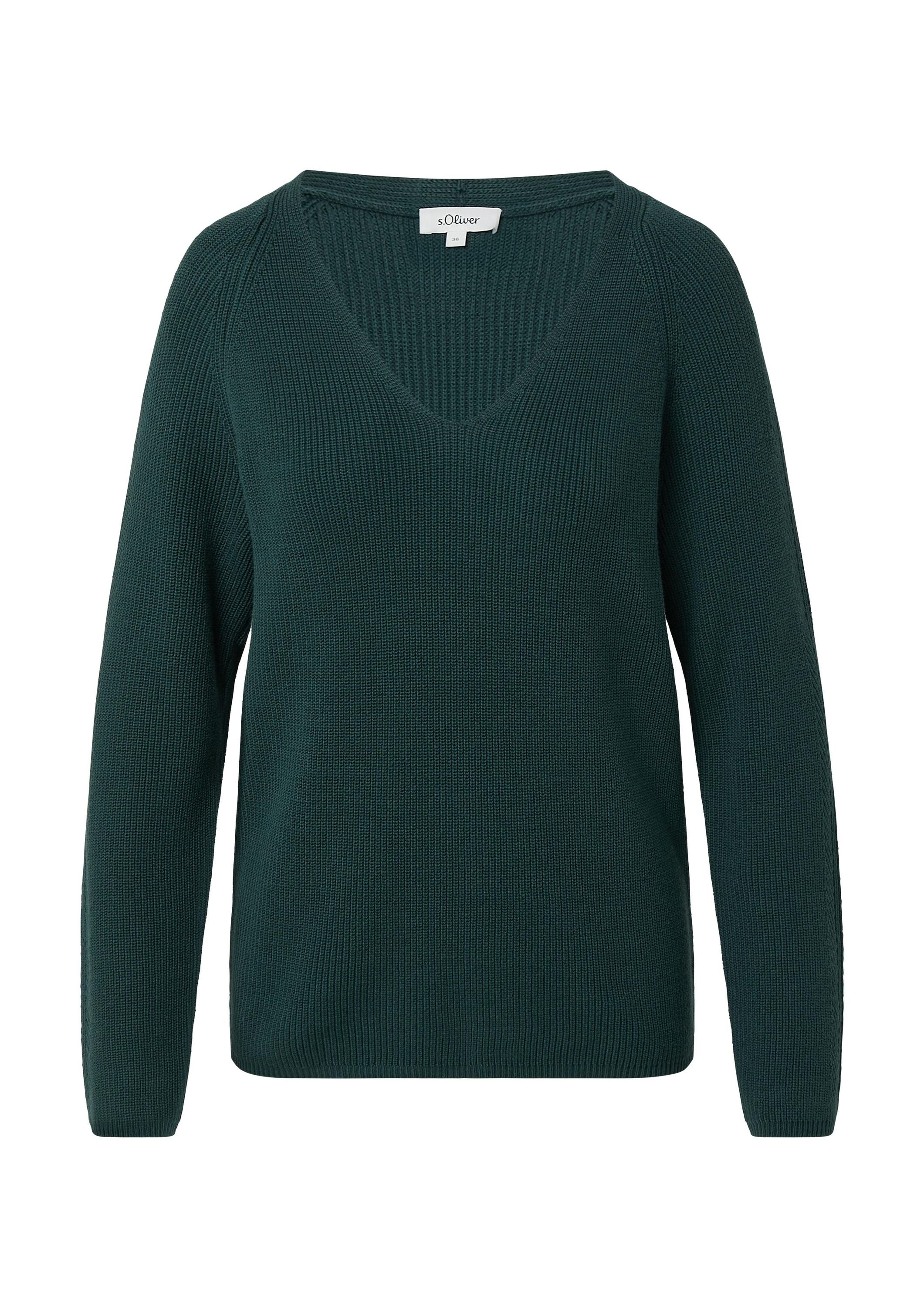 Strickpullover aus Baumwollmix - 6933-BLUE GREEN - Grün