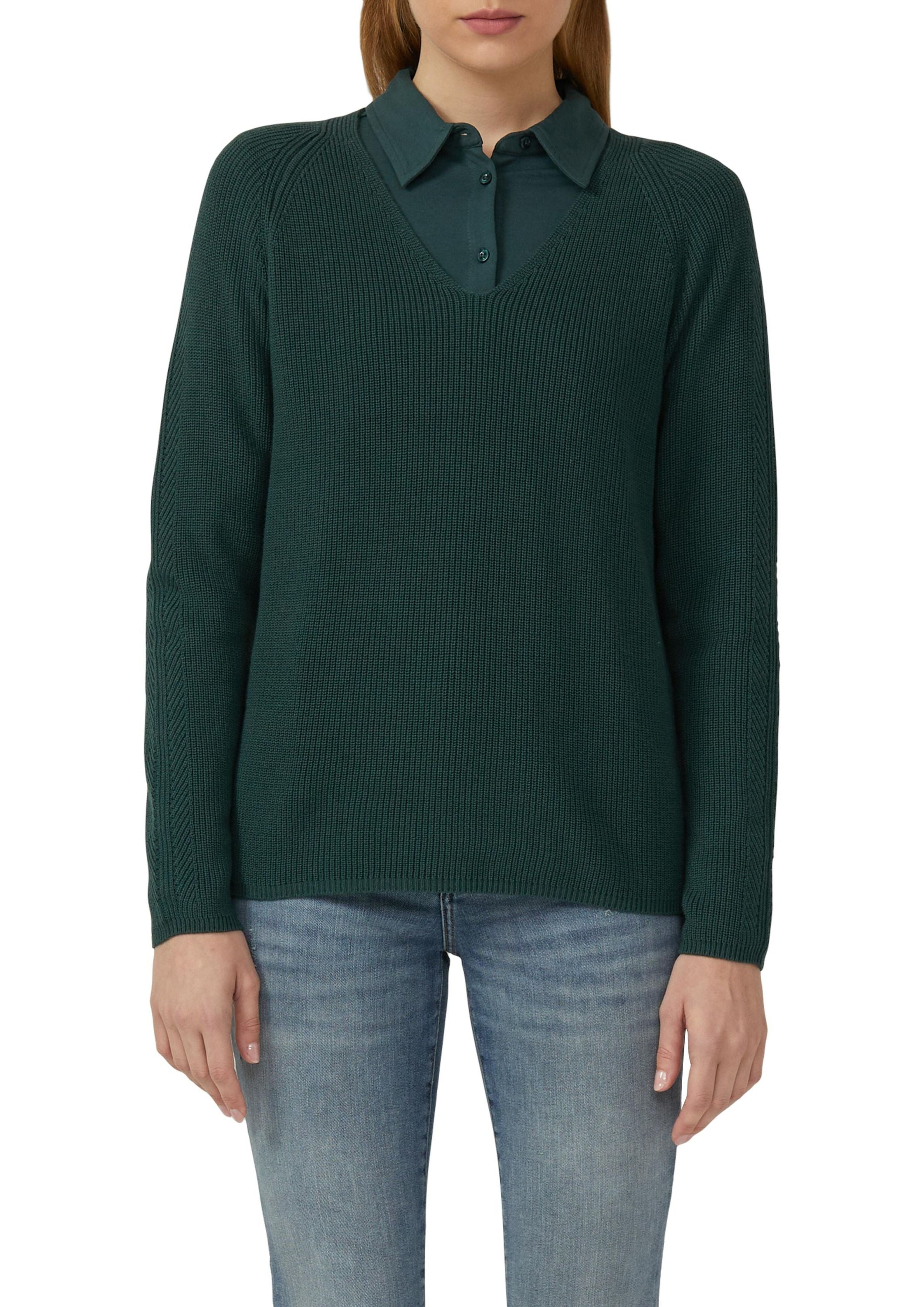 Strickpullover aus Baumwollmix - 6933-BLUE GREEN - Grün