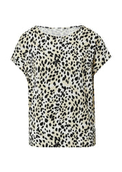 T-Shirt aus Viskose - 02A2-WHITE - Beige
