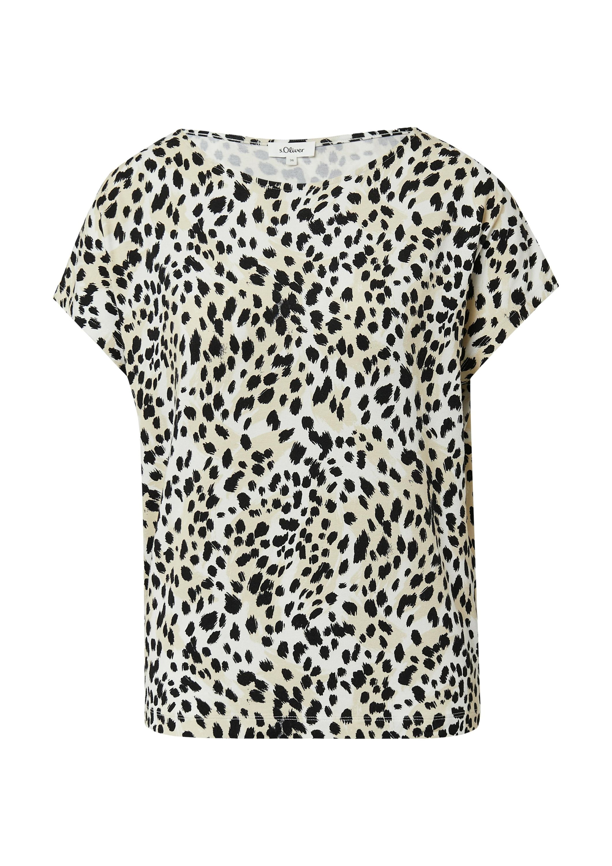 T-Shirt aus Viskose - 02A2-WHITE - Beige