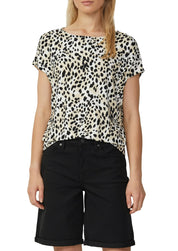 T-Shirt aus Viskose - 02A2-WHITE - Beige